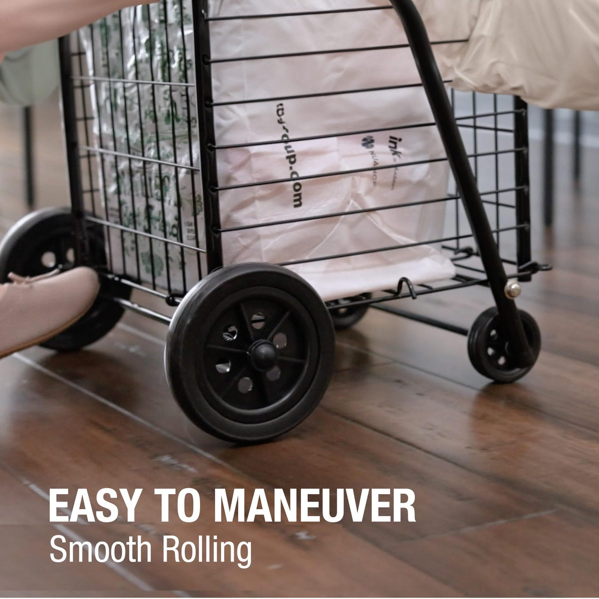 Black Foldable Utility Cart with Wheels T410774