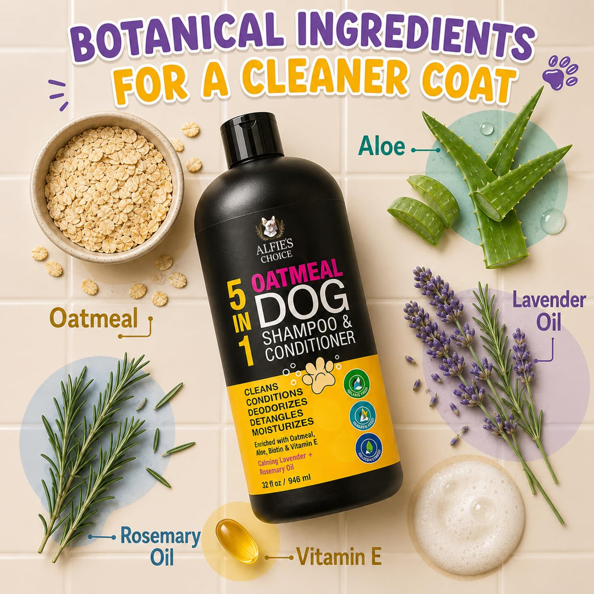 Oatmeal Dog Shampoo and Conditioner with Aloe 32 fl oz R657501