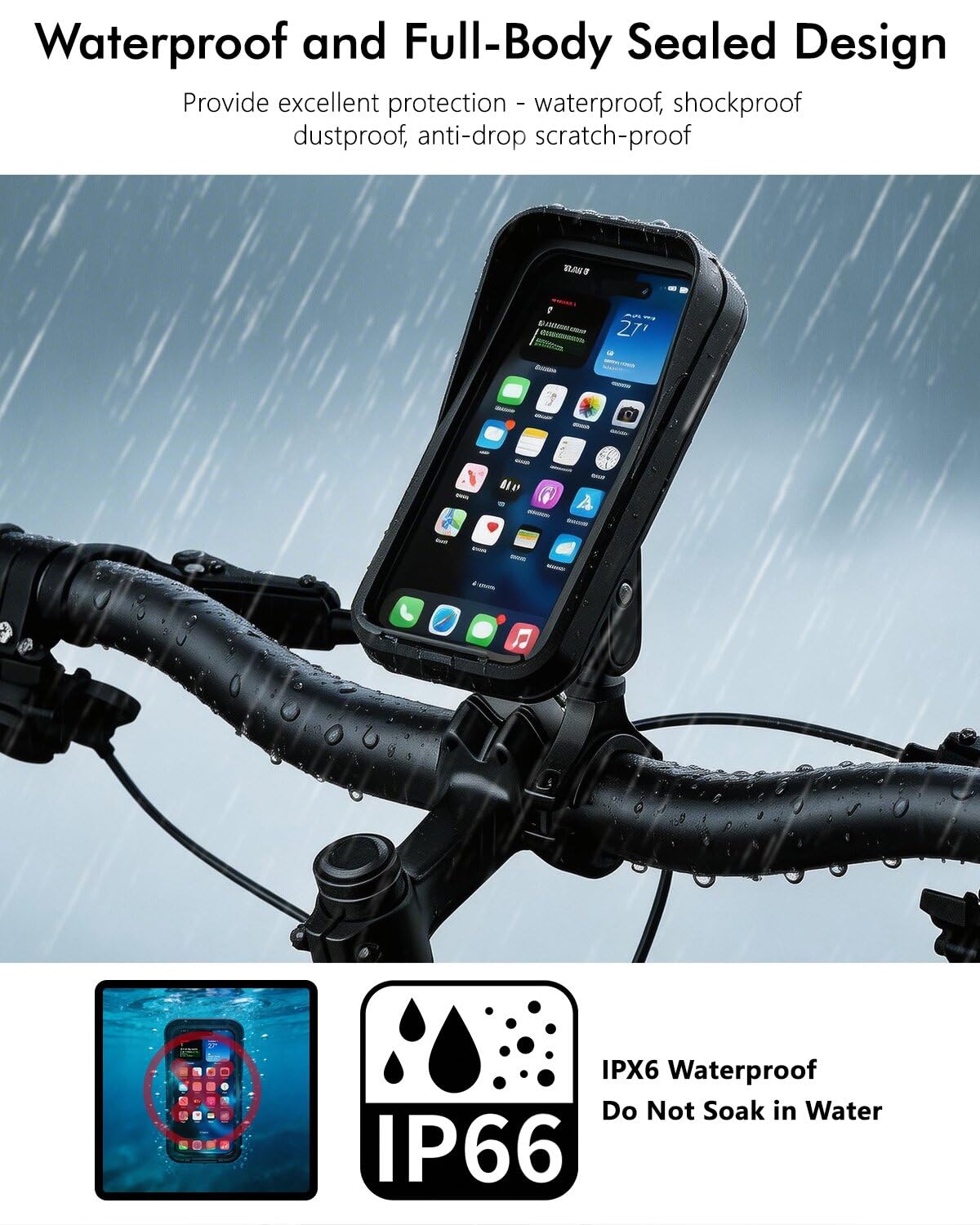 IP65 Waterproof Motorcycle Phone Mount H678145