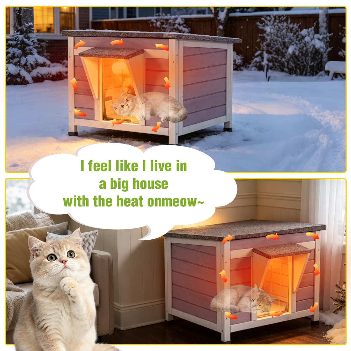 Outdoor Cat House with Insulated Liner O124
