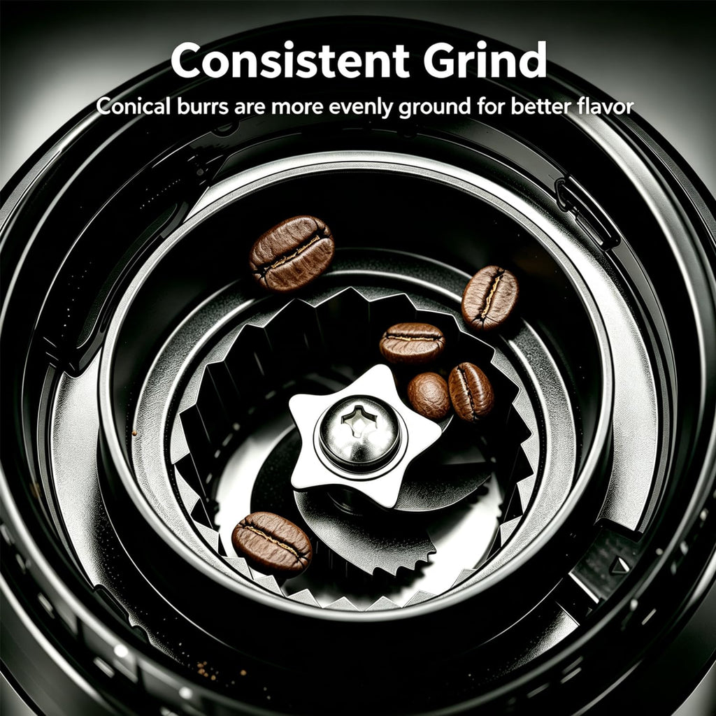 Conical Burr Coffee Bean Grinder, 25 Precise Settings, Anti-Static N694065