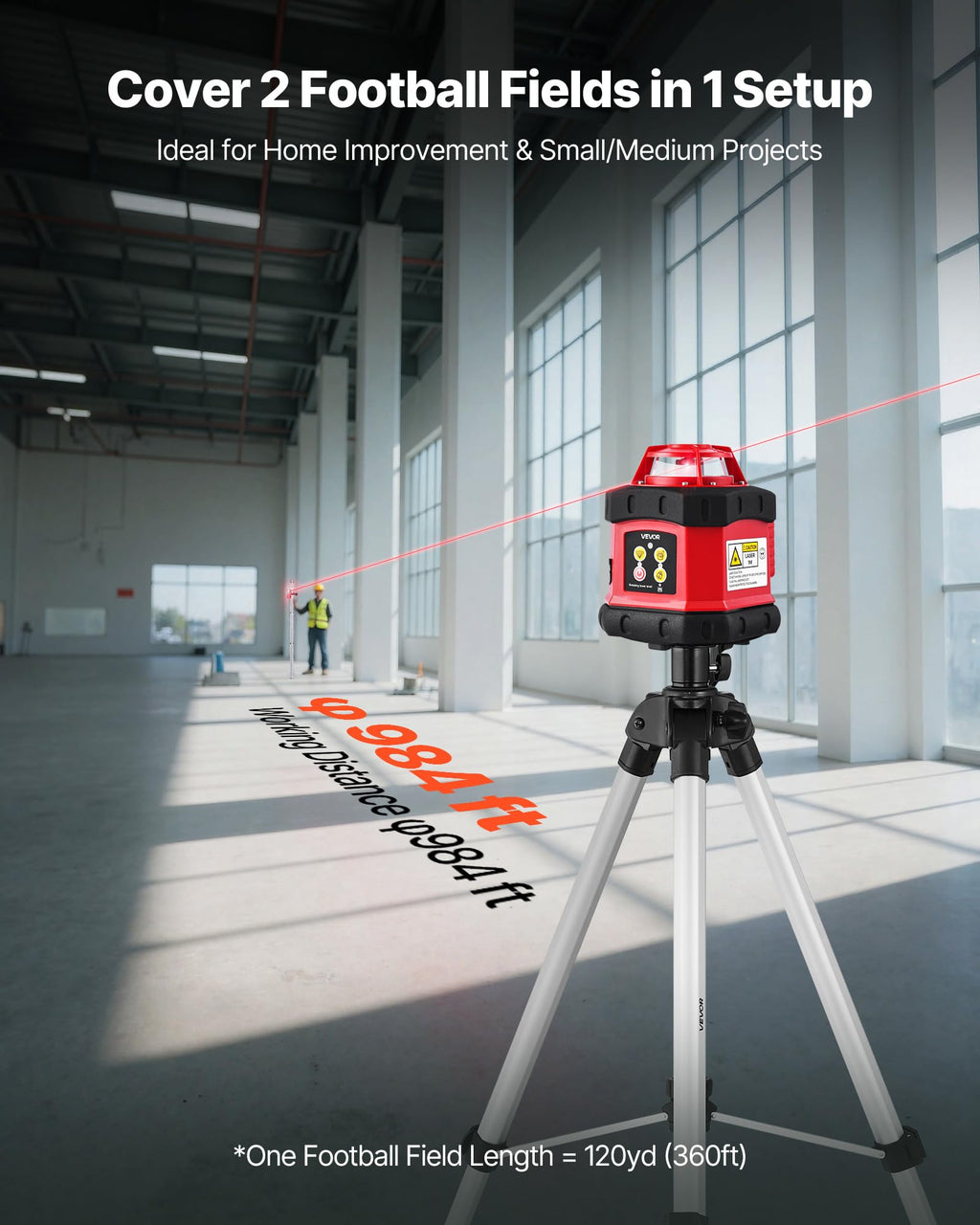 360-Degree Self Leveling Rotary Laser Level Kit with Tripod L379066