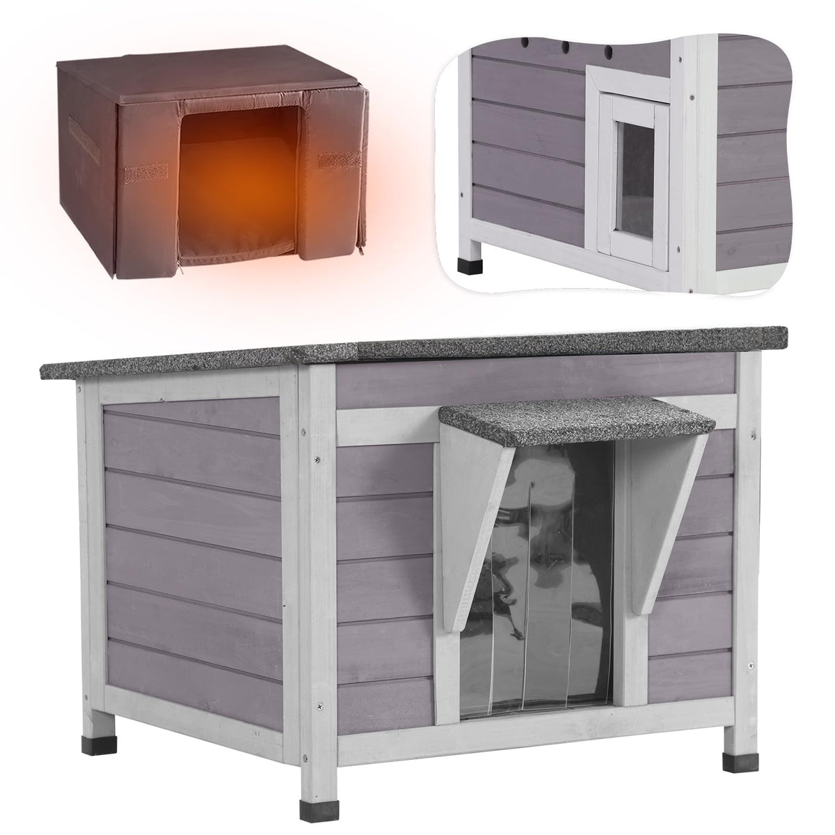 Outdoor Cat House with Insulated Liner O124