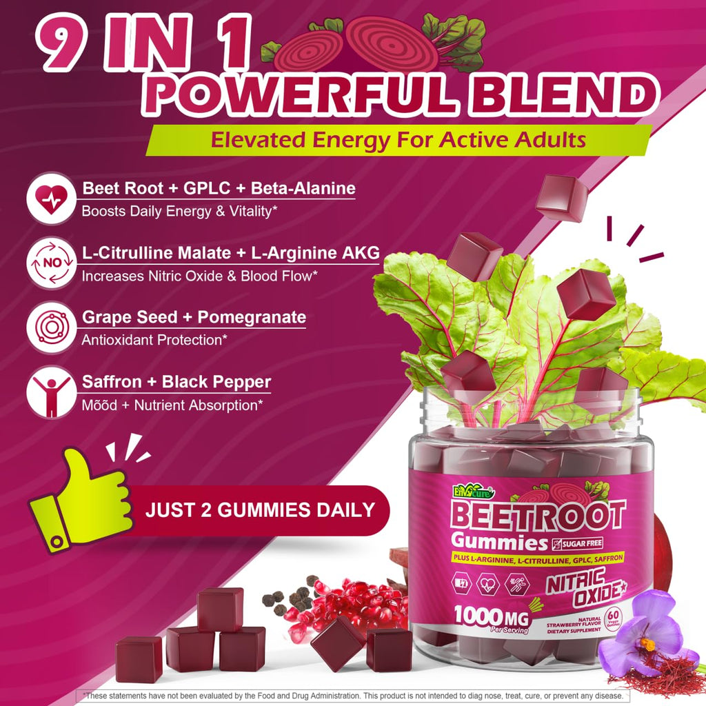 Beet Root Gummies with L-Citrulline & L-Arginine, Sugar Free E17195