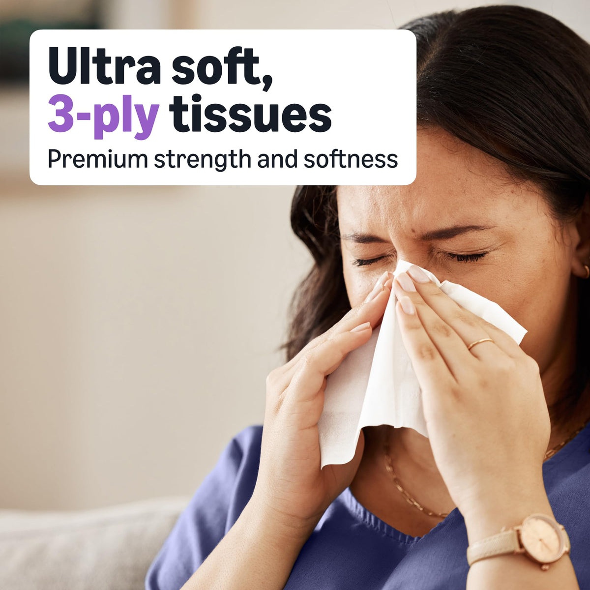 Ultra-Soft 3-Ply Facial Tissues, 264 Count W258