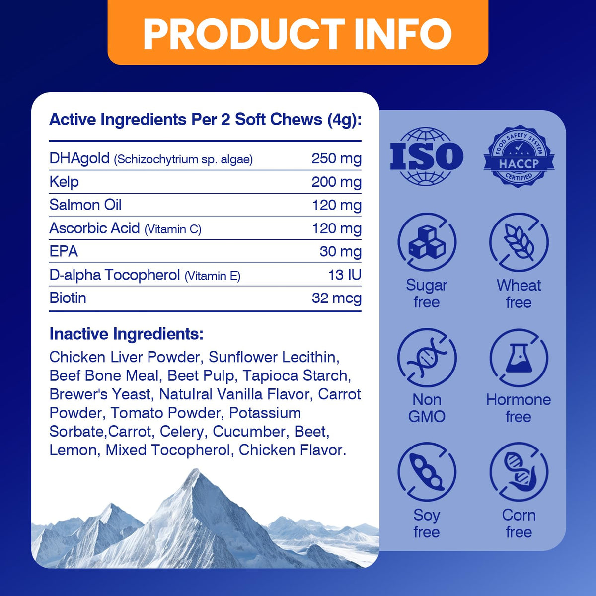 Omega 3 Skin and Coat Dog Supplement 200 Chews Fish Oil C47108