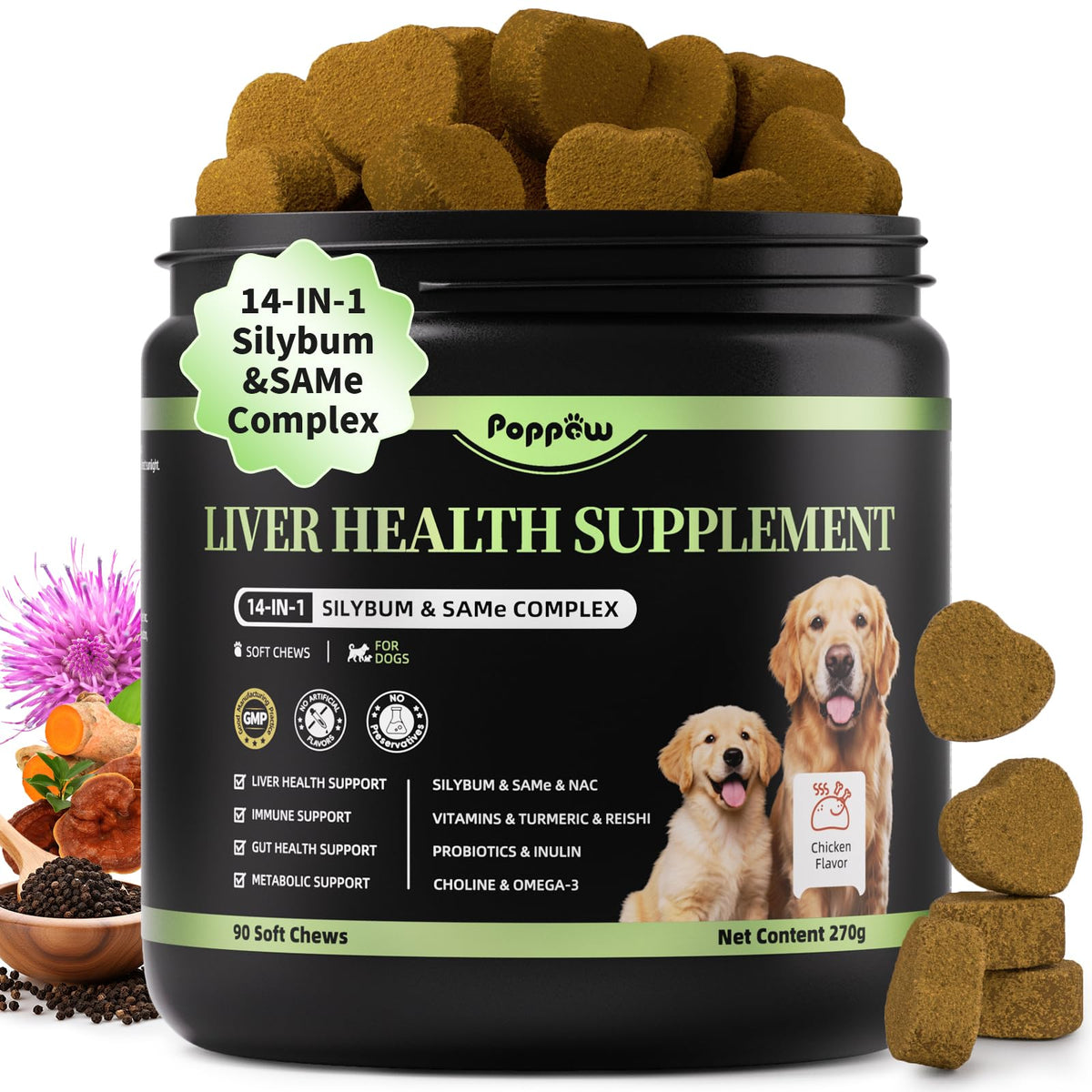 Dog Liver Support Chews with Milk Thistle F734