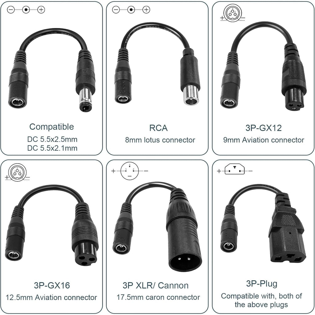 54.6V 2A Electric Scooter Charger with 6-in-1 Universal Plug V409711