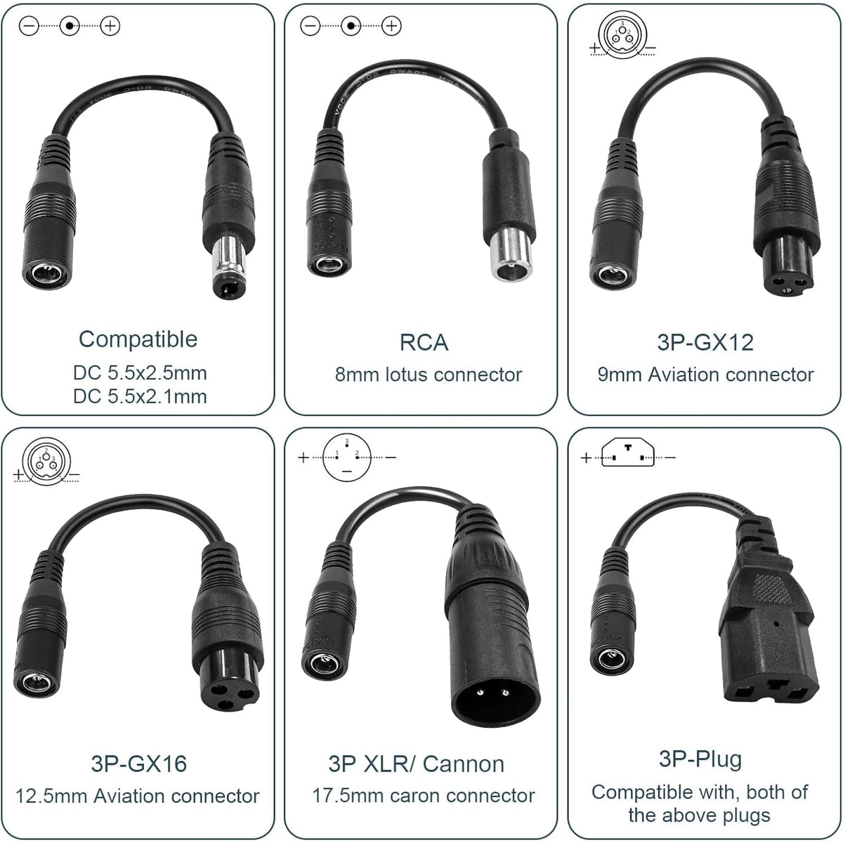 54.6V 2A Electric Scooter Charger with 6-in-1 Universal Plug V409711