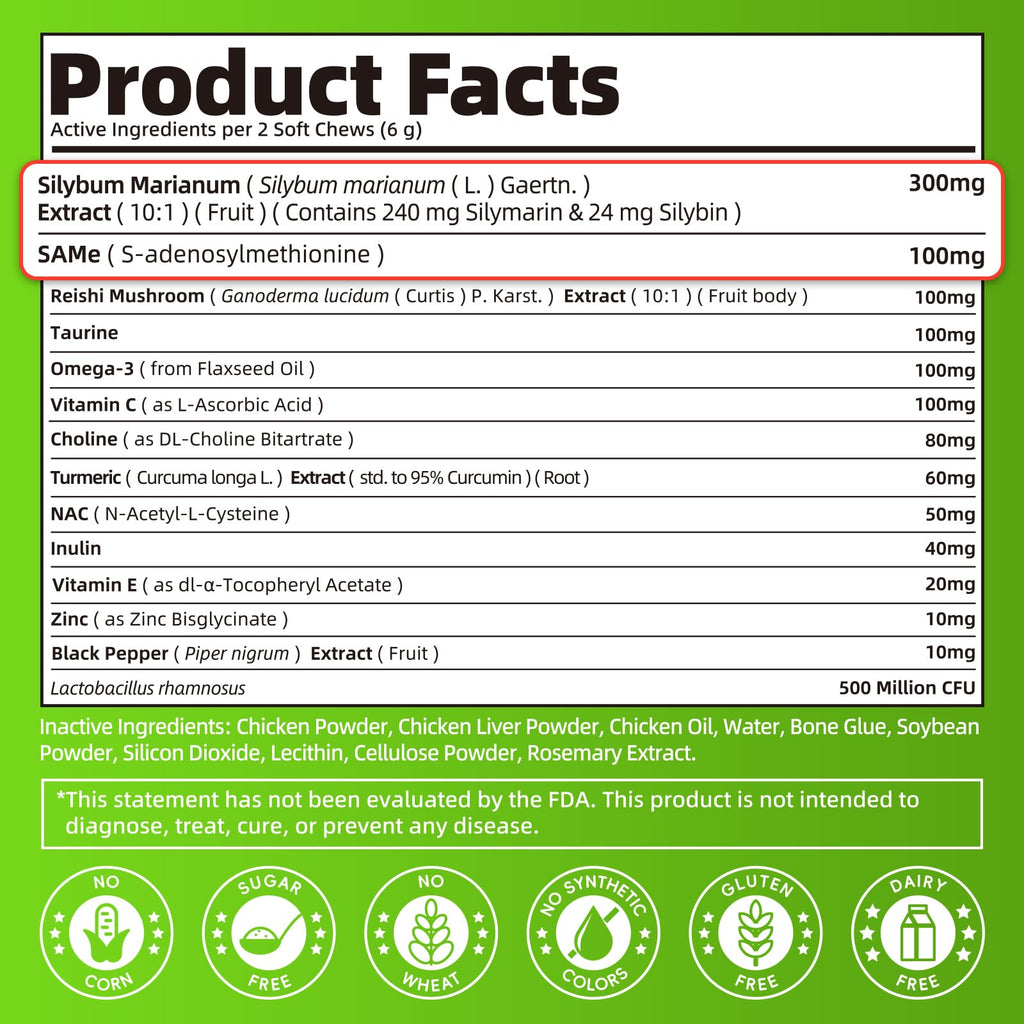 Dog Liver Support Chews with Milk Thistle F734