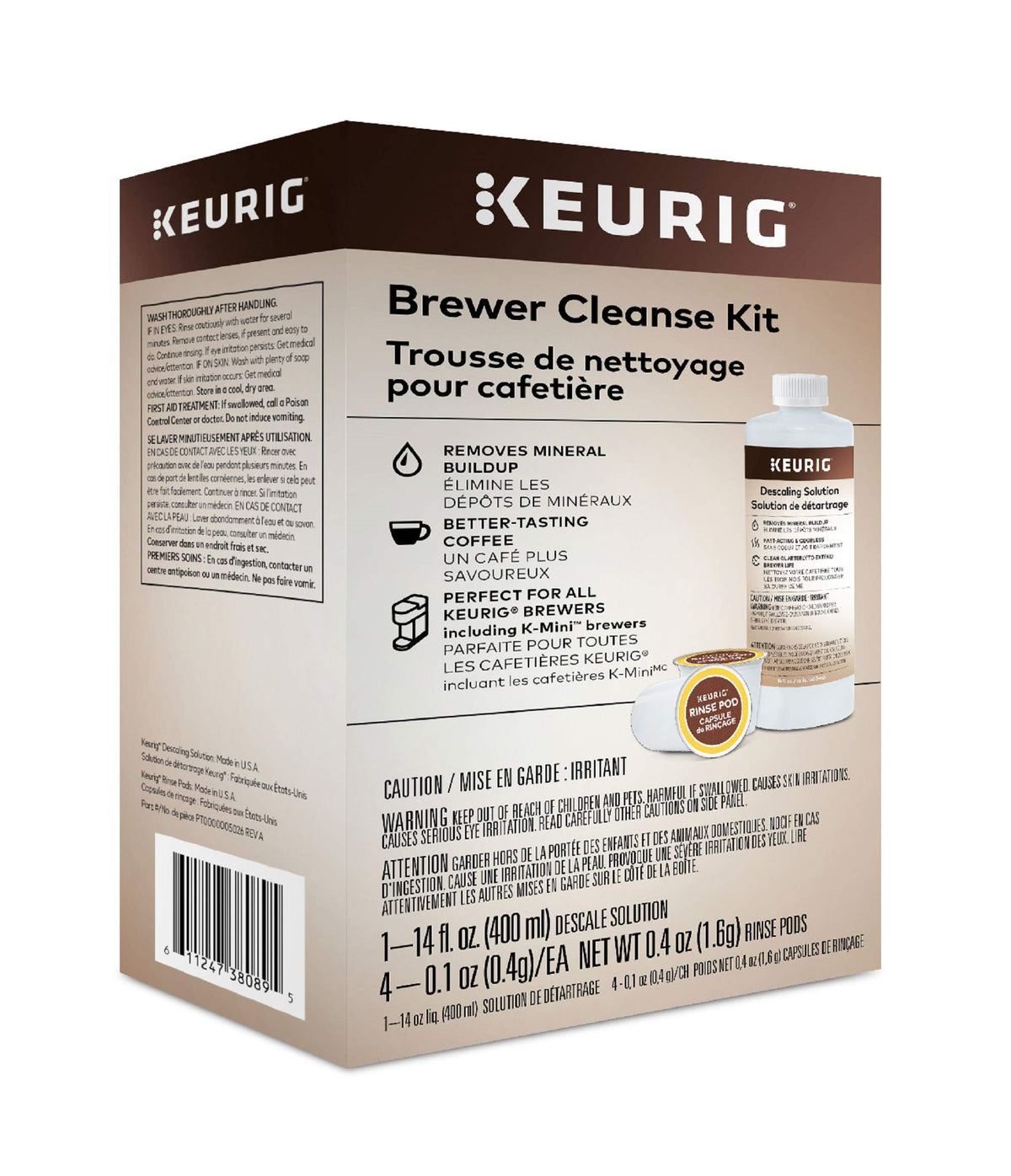 Black Single Serve Coffee Maker and Descaling Solution & Rinse Pods 4 Count J360658