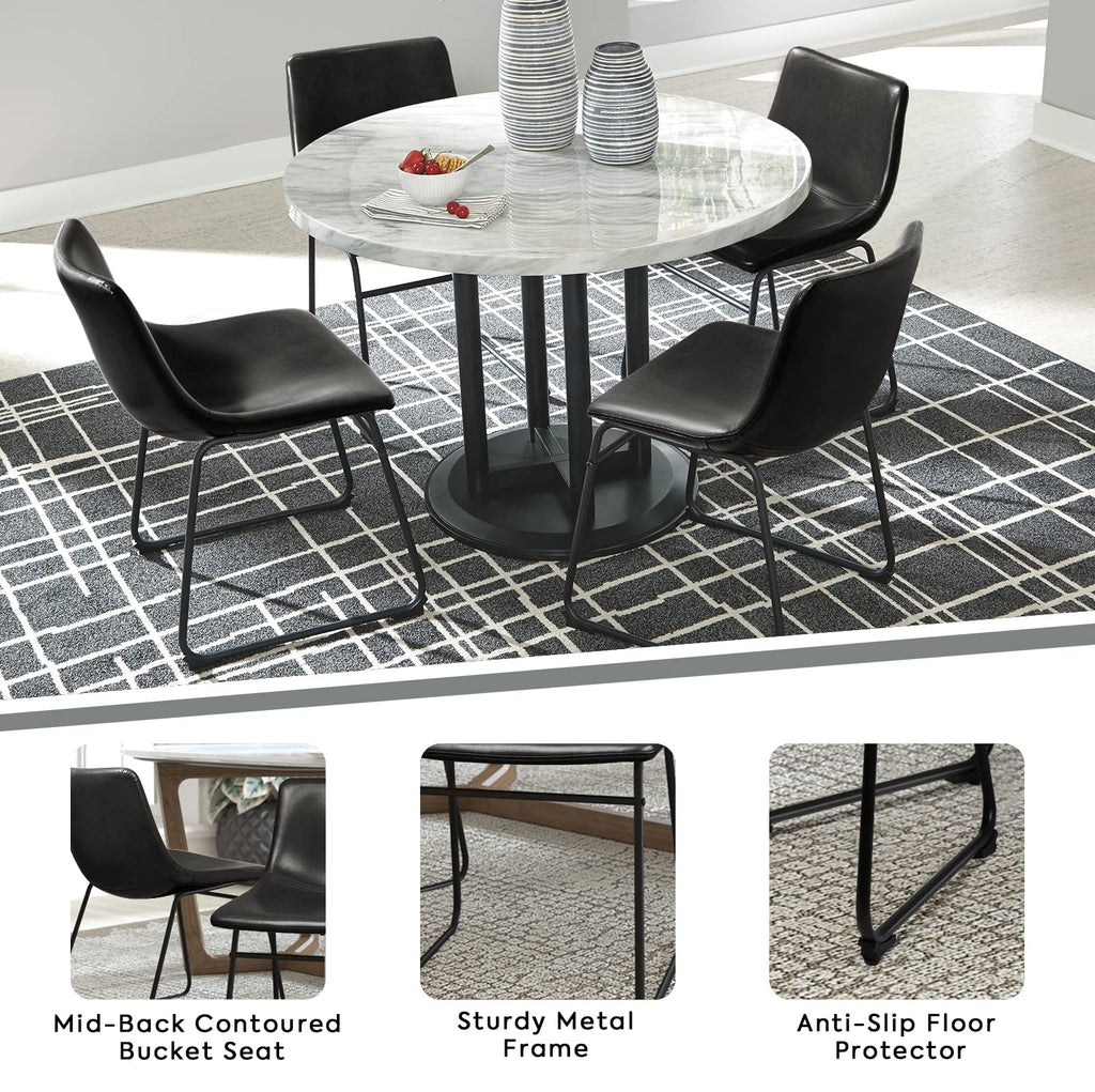 Faux Leather Bar Stools Set of 2 W319202