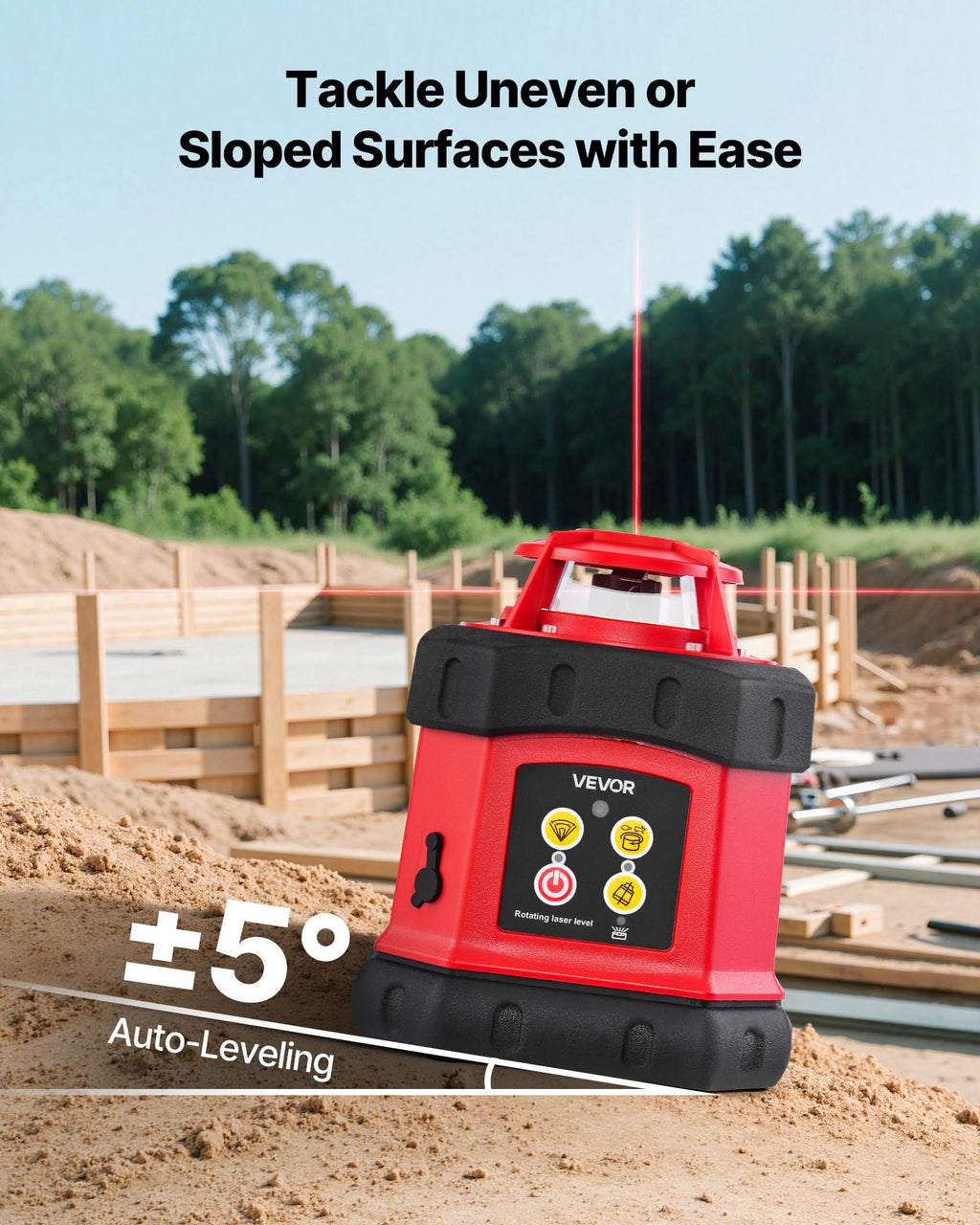 360-Degree Self Leveling Rotary Laser Level Kit with Tripod L379066