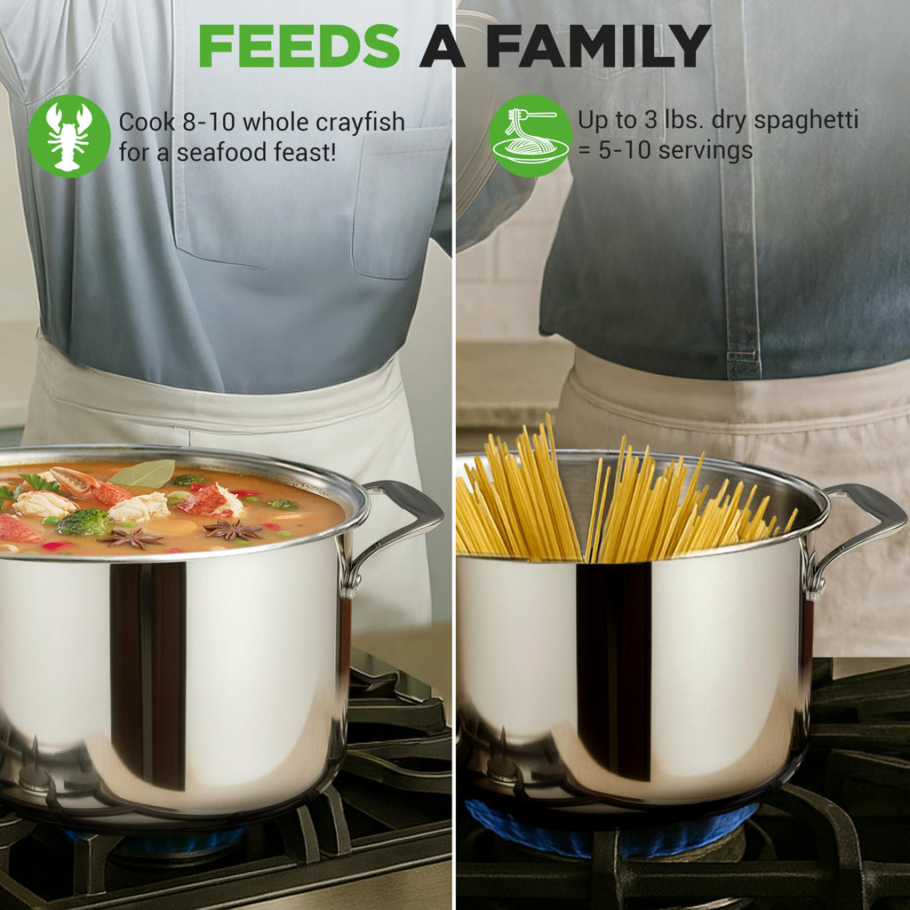 8-Quart Stainless Steel Stock Pot with See-Through Lid C80485