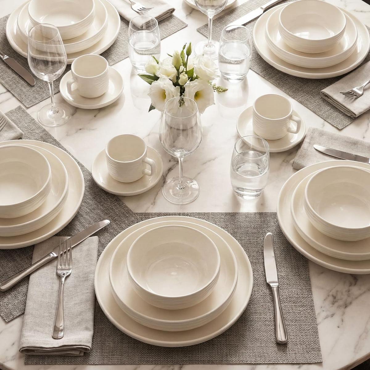 White Pasta Bowls Set of 4 T155056