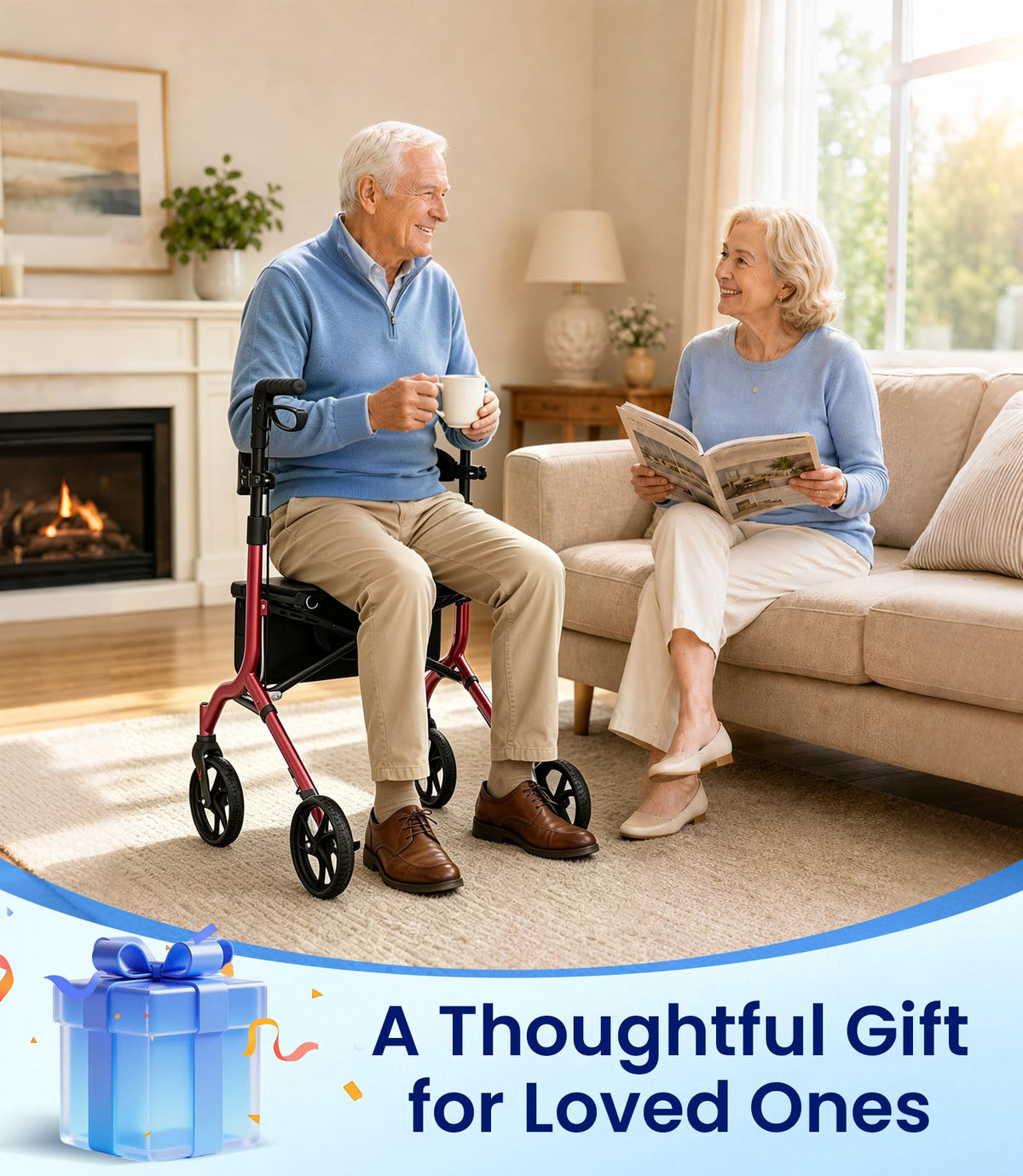 Ultralight Rollator Walker with Seat S57960