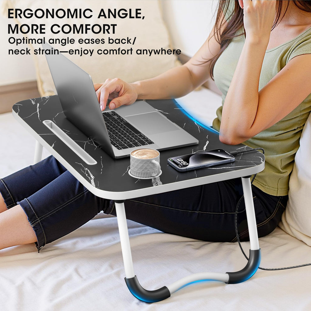 Folding Wood Lap Desk with Cup Holder P238