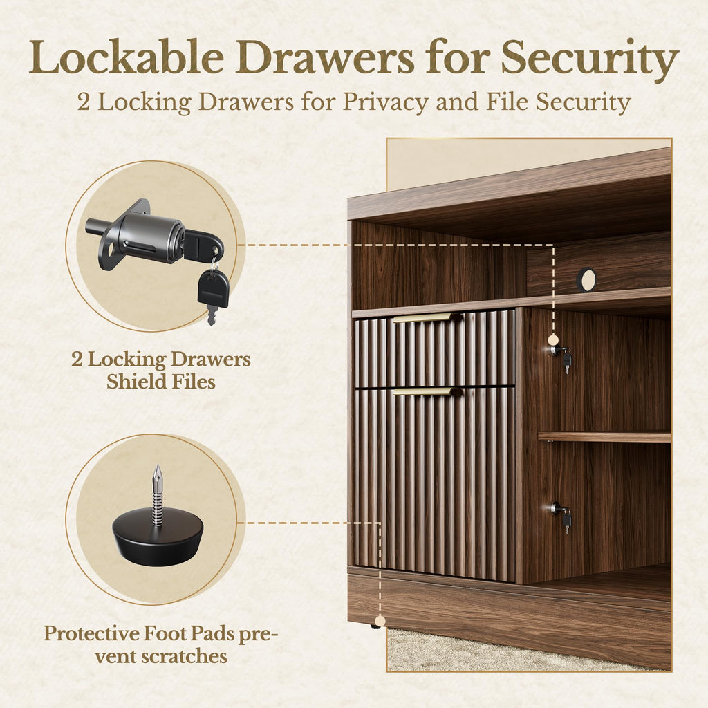 2 Drawer File Cabinet with Lock O53137