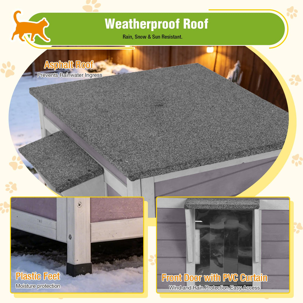 Outdoor Cat House with Insulated Liner O124