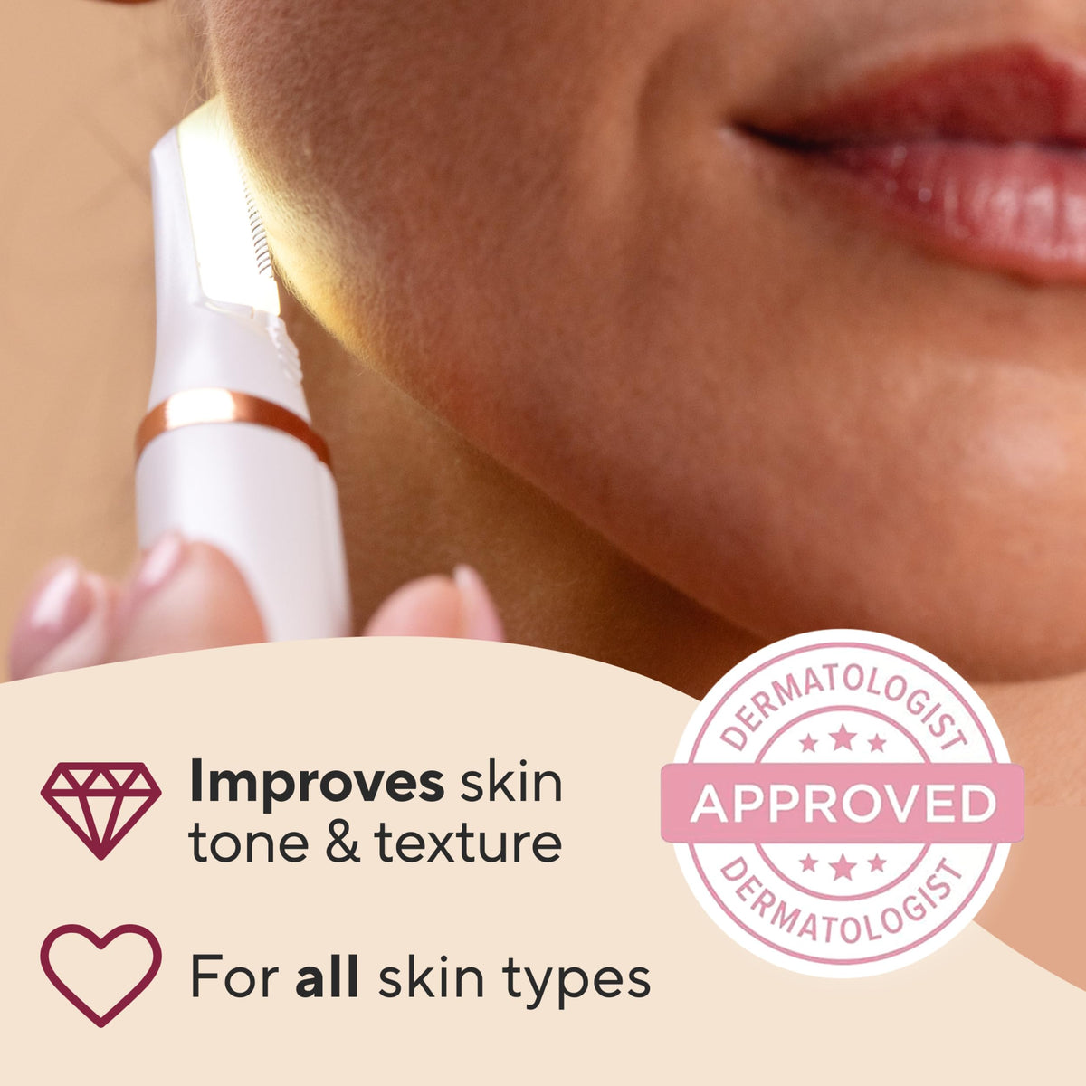 Lighted Electric Facial Exfoliator with 6 Replacement Heads L20327