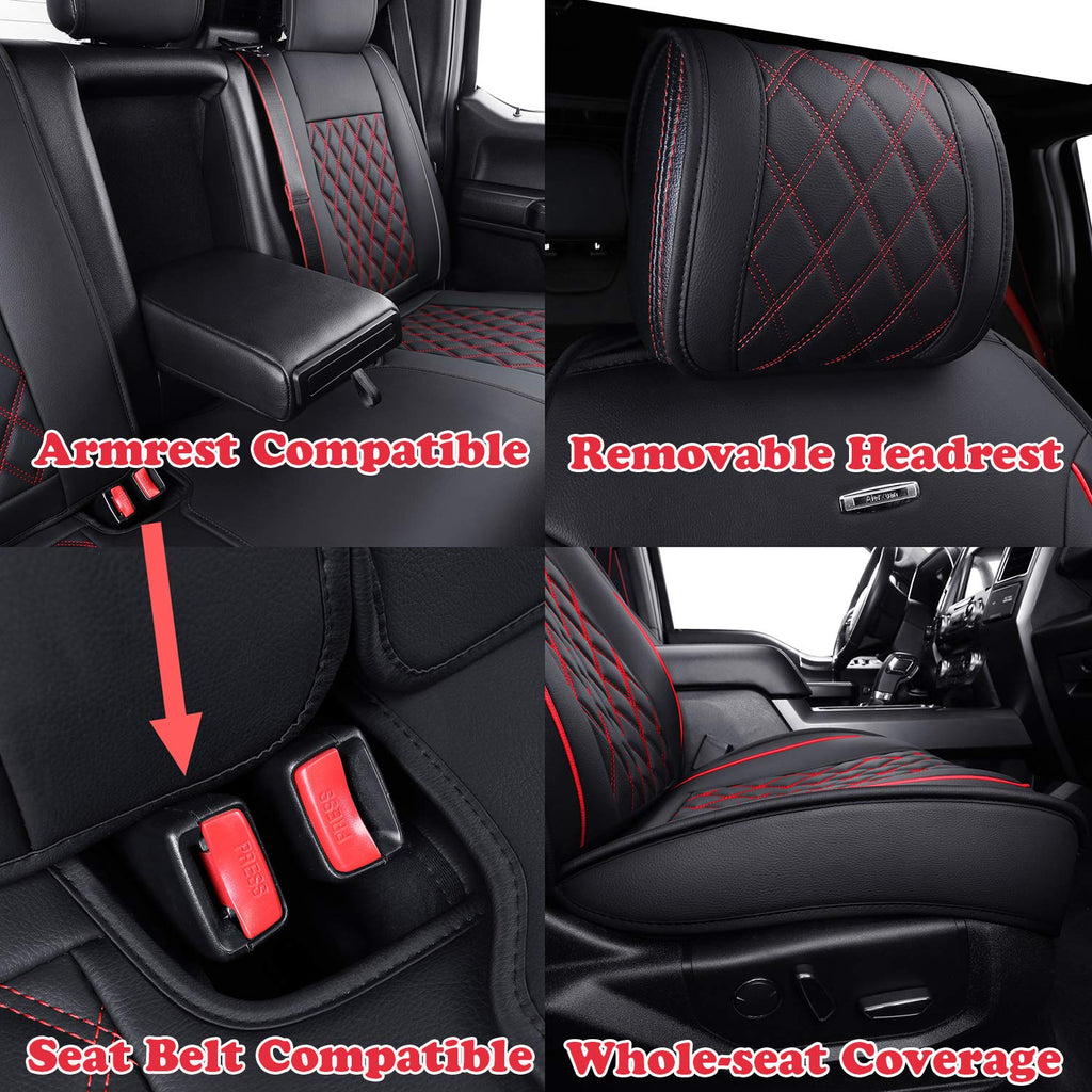 Car Seat Covers Black-Red V95648