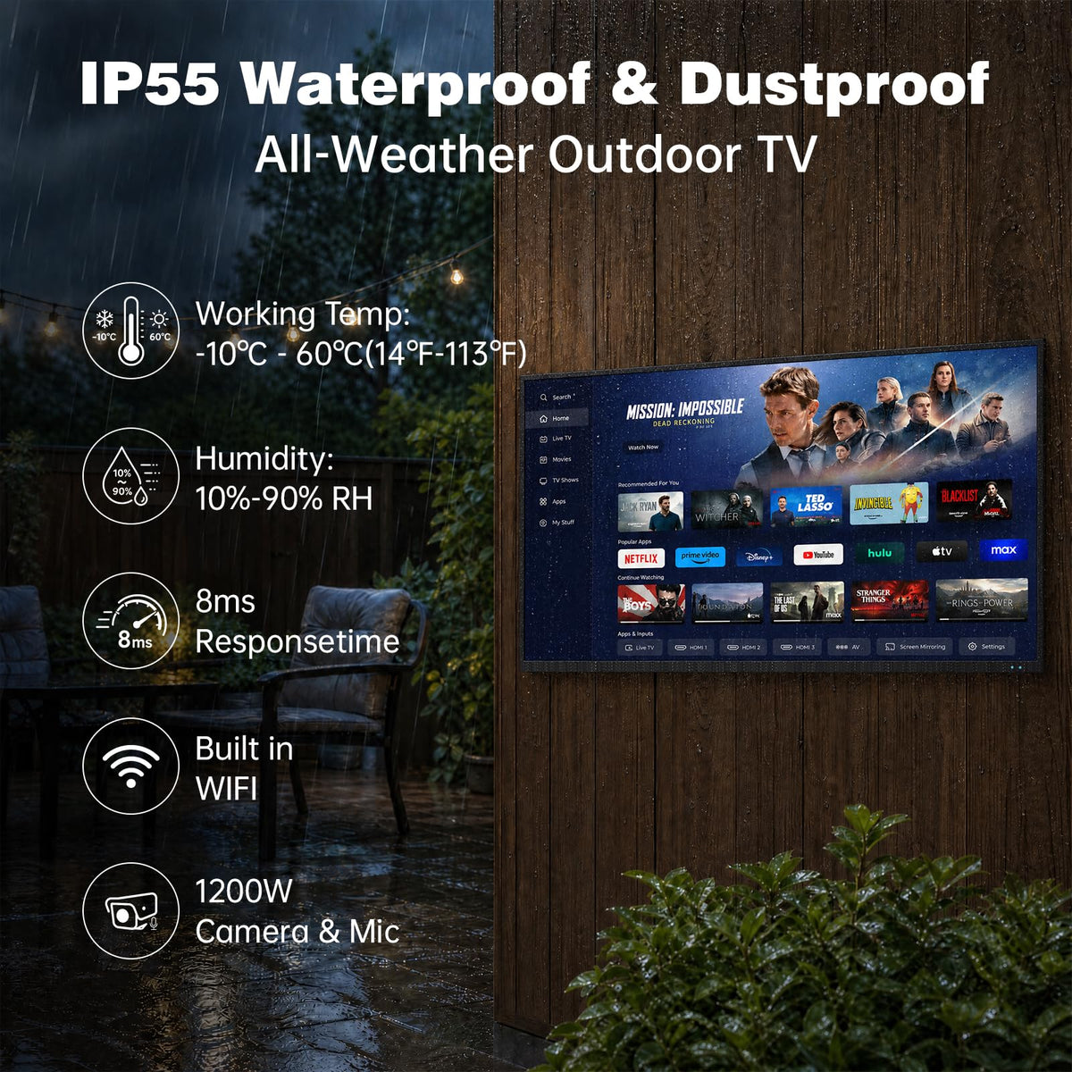 55 inch 4K UHD Weatherproof Smart TV X45195