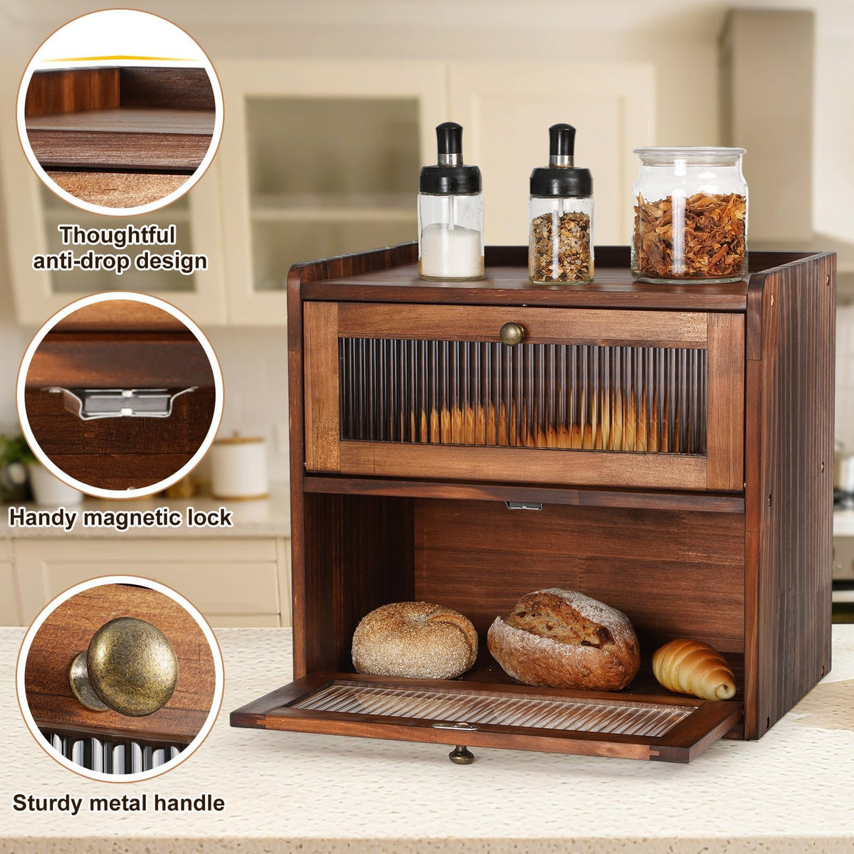 Large Wooden Bread Box M57277