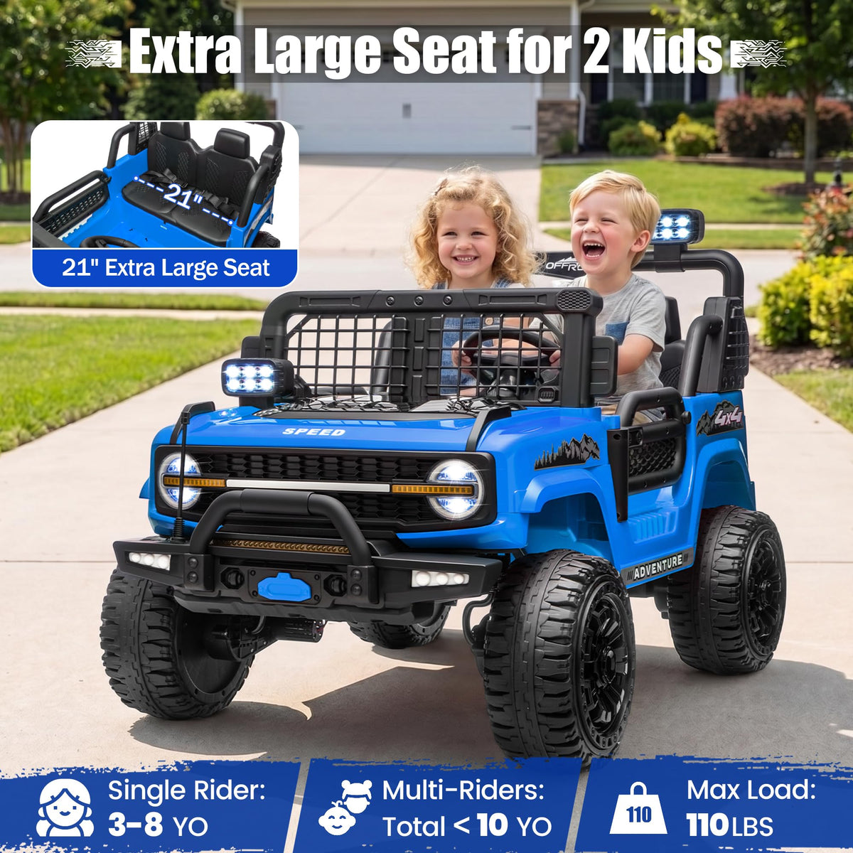 24V Electric 2 Seater Ride On Truck Toy with Remote Control P85258