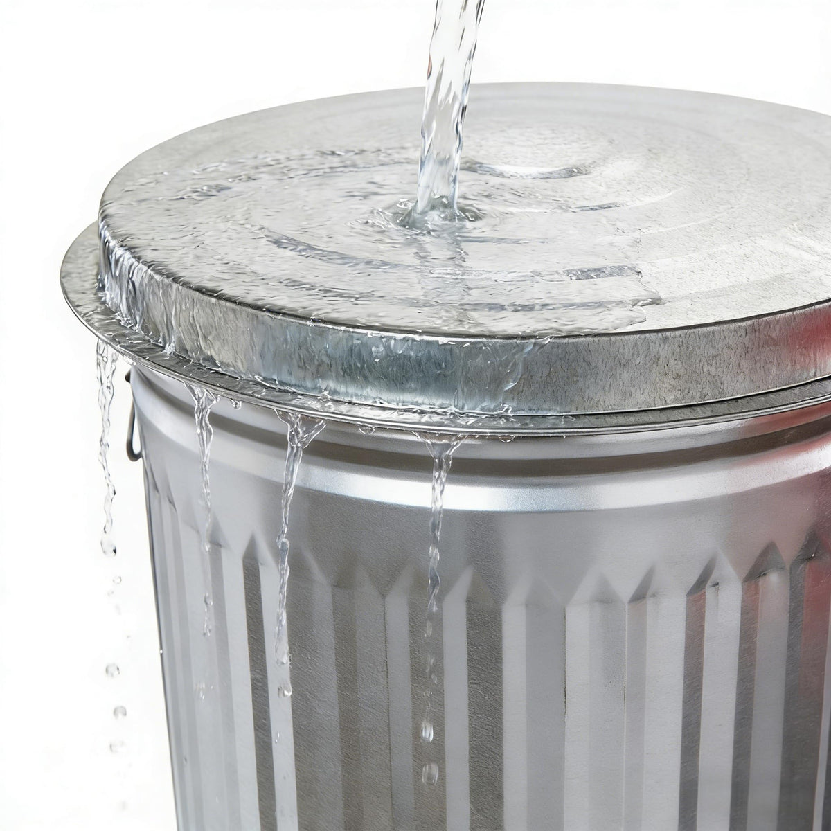 31 Gallon Galvanized Steel Trash Can with Lid N108434