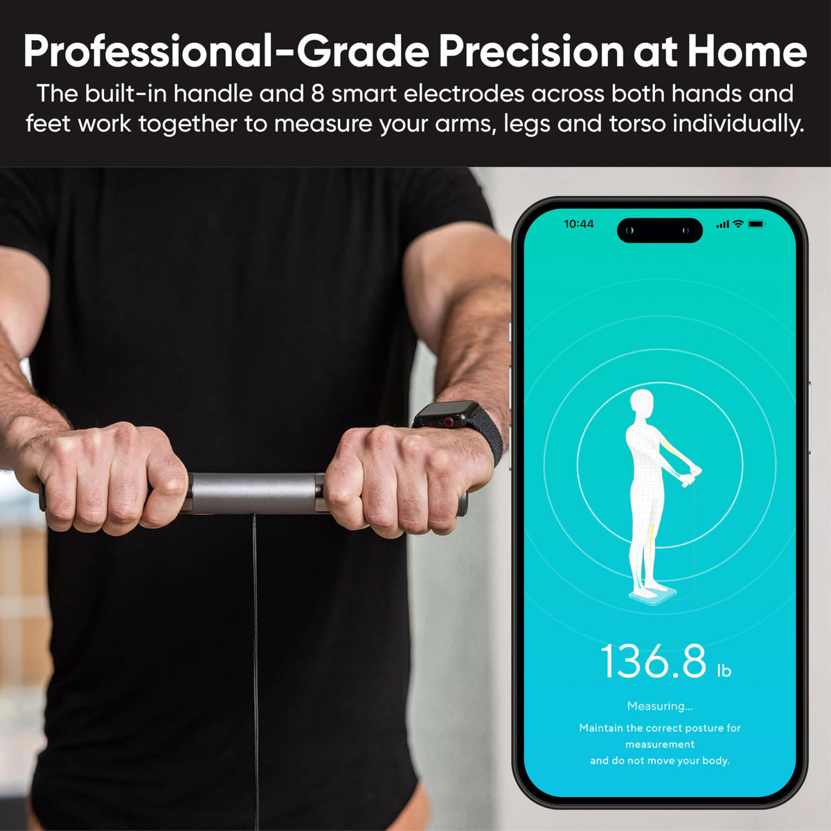 Wi-Fi & Bluetooth Body Composition Scale with Handle, 400 lbs, Black Z94853