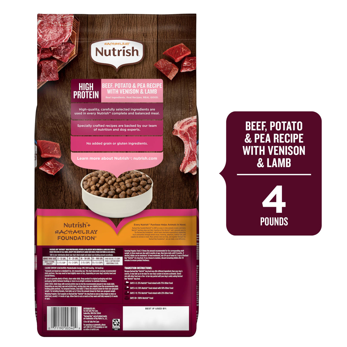 High Protein Dry Dog Food 4 lb. Bag X93539