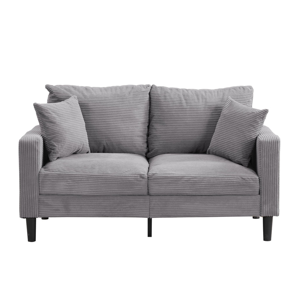 Light Gray 2-Seat Upholstered Loveseat Sofa E62194