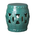 Teal Glazed Garden Stool L476
