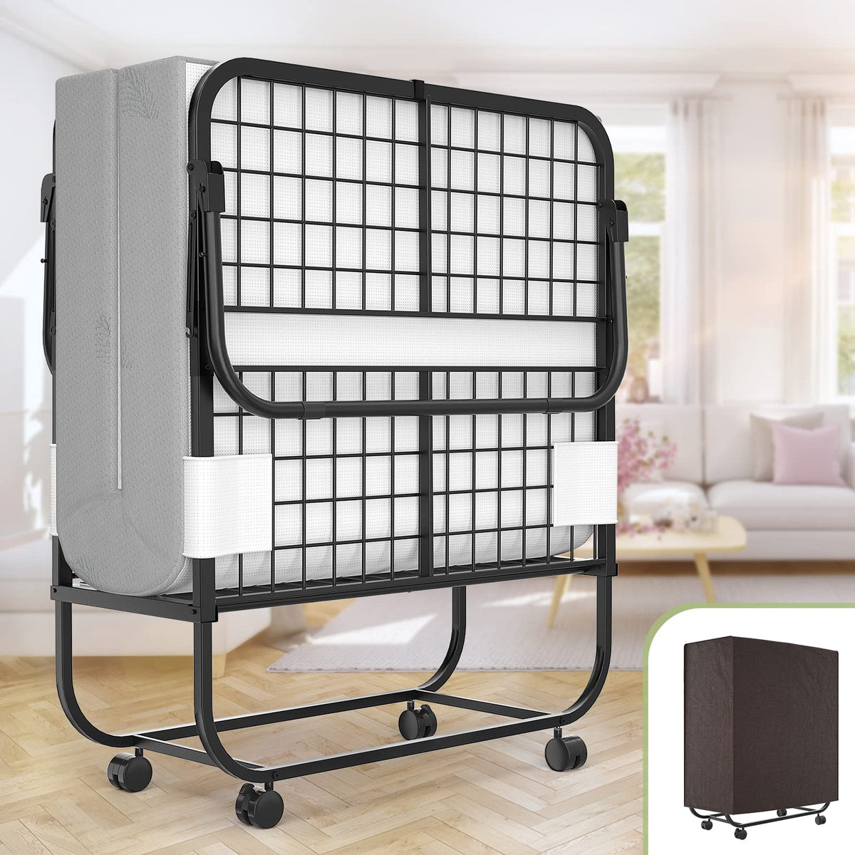 75" x 31" Folding Bed with Memory Foam Mattress M102