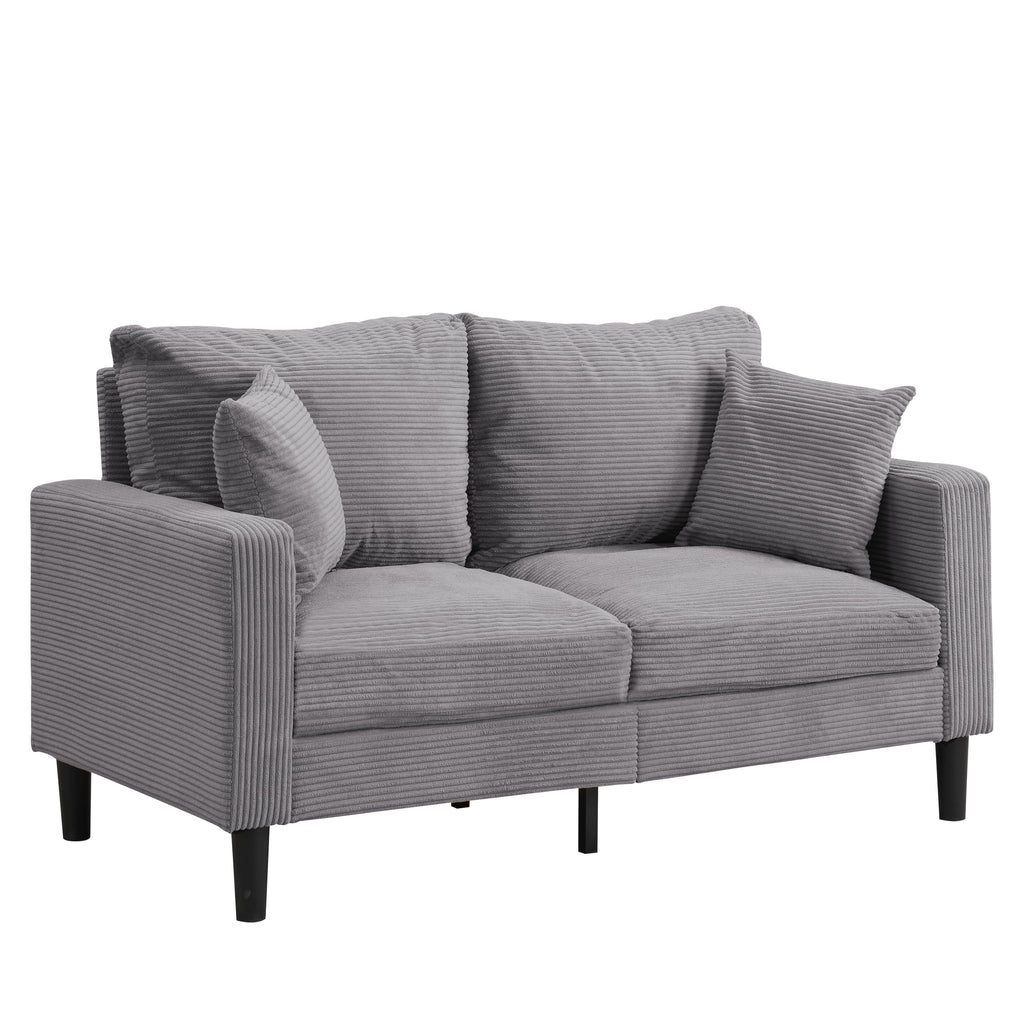Light Gray 2-Seat Upholstered Loveseat Sofa E62194