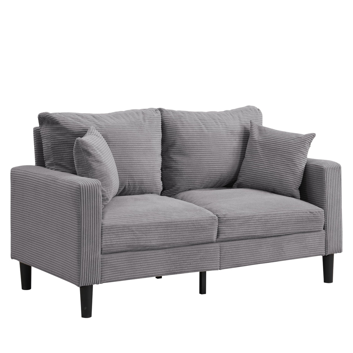 Light Gray 2-Seat Upholstered Loveseat Sofa E62194