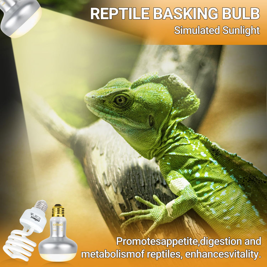 100W Reptile Heat Lamp Bulb and 26W 10.0 UVB Reptile Light Combo Pack J8191