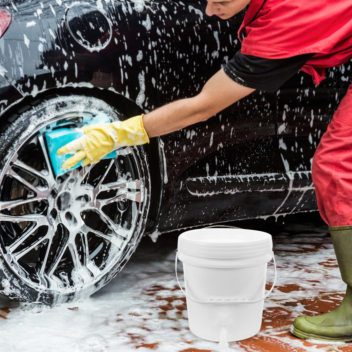 Outdoor Water Storage Bucket with Faucet 10l Capacity J394