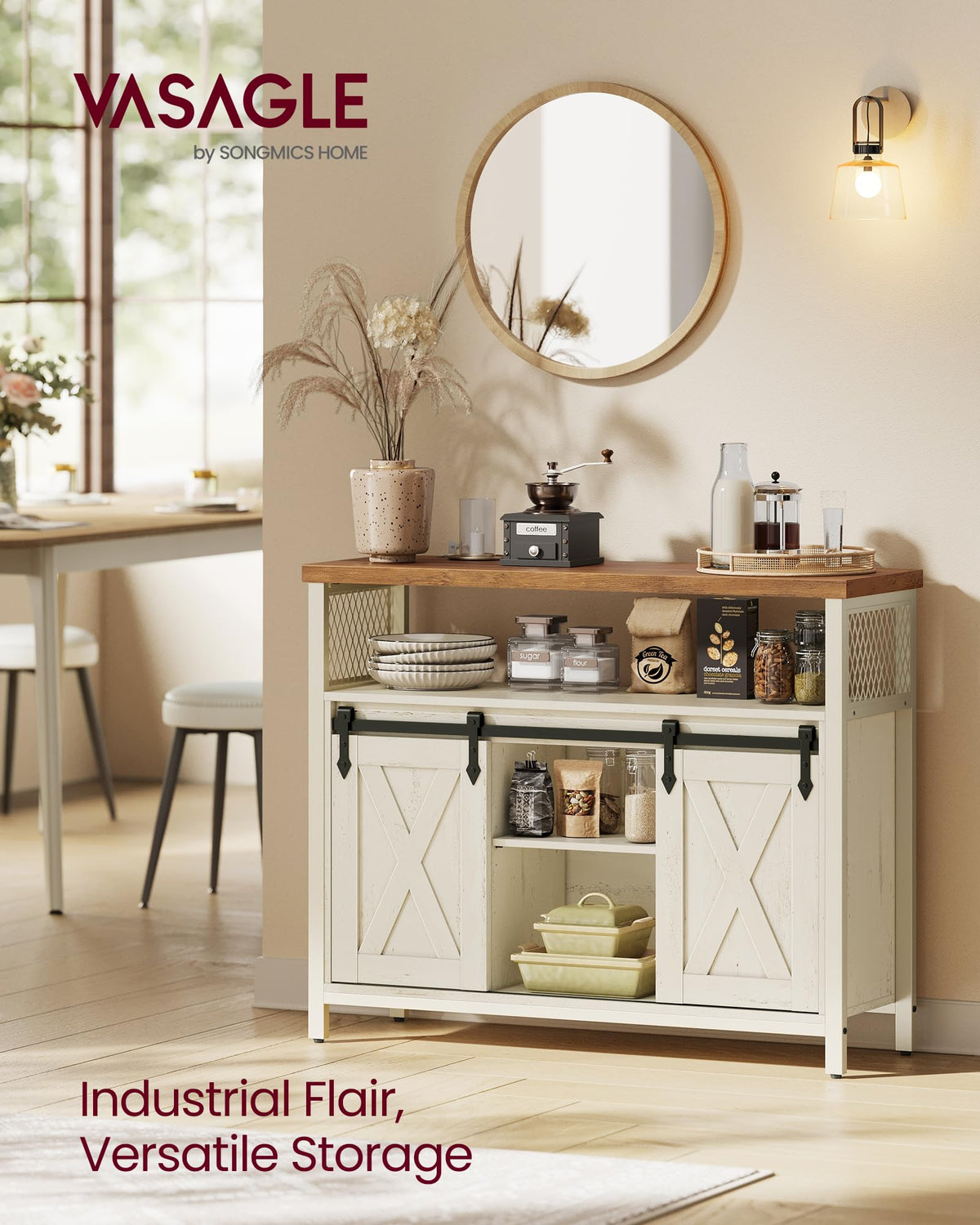 Buffet Cabinet with 2 Sliding Barn Doors H642615