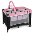 3 in 1 Pink Pack and Play Baby Crib Bassinet T76348