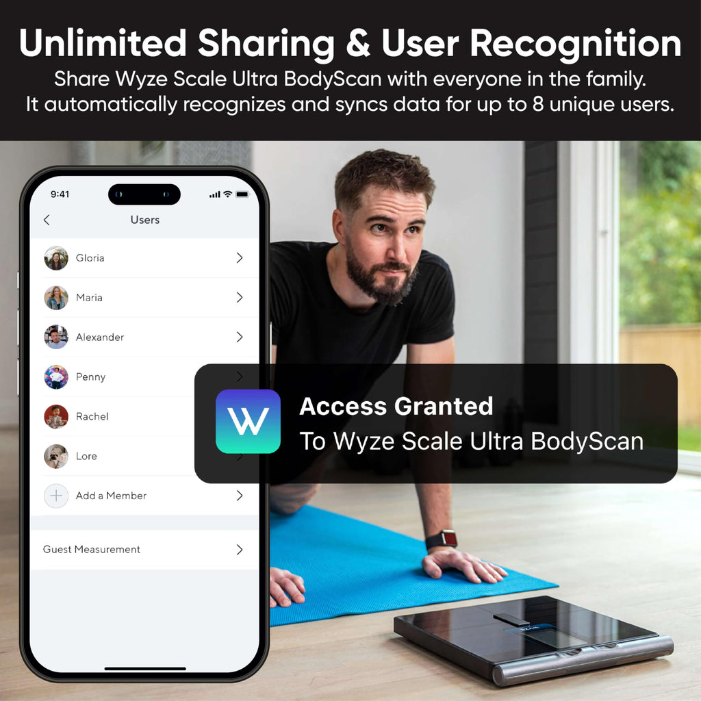 Wi-Fi & Bluetooth Body Composition Scale with Handle, 400 lbs, Black Z94853