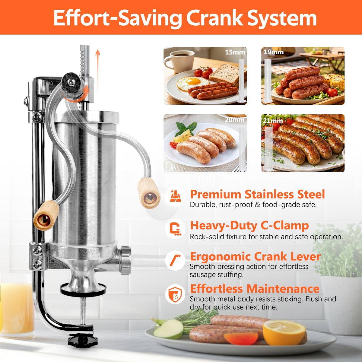 Stainless Steel Vertical Sausage Stuffer 2.5 LBS O6530