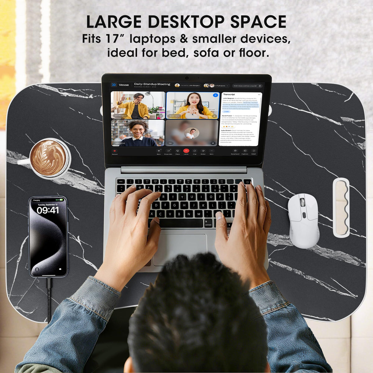 Folding Wood Lap Desk with Cup Holder P238