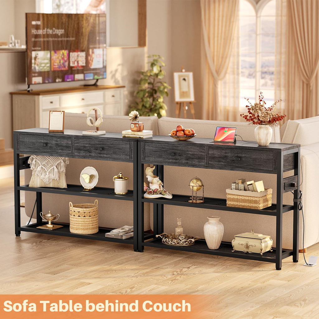 32" Entryway Table with Outlets and Drawers E621668