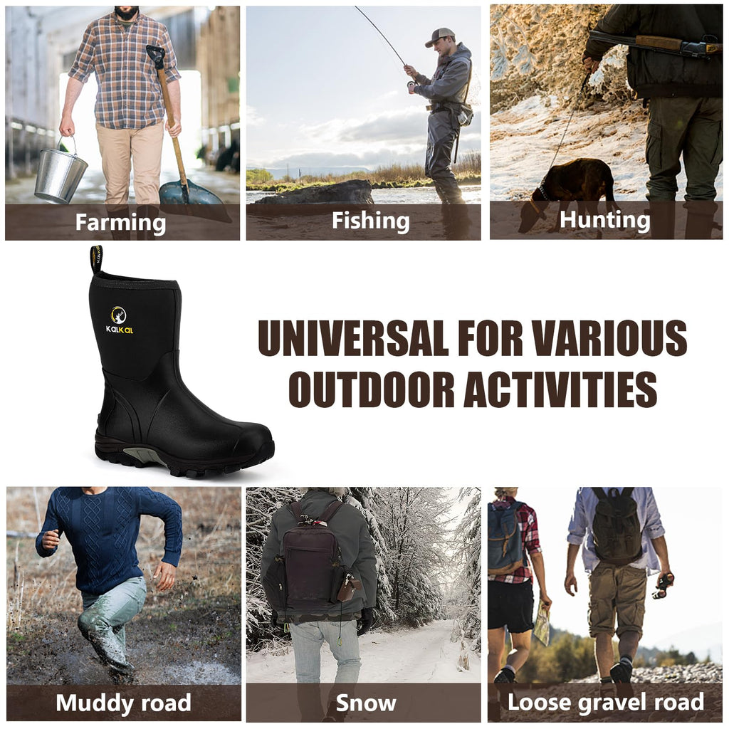 Waterproof Insulated Mid Calf Rubber Boots O867199