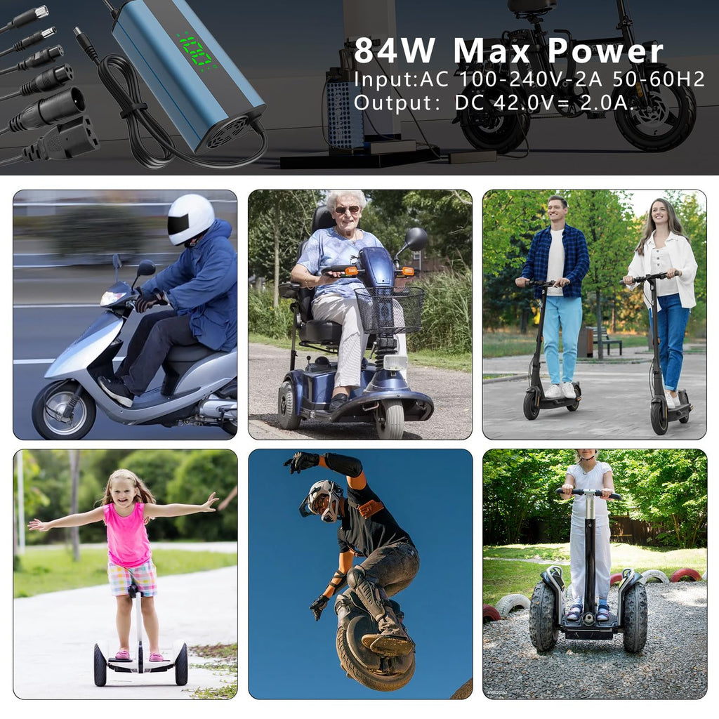 54.6V 2A Electric Scooter Charger with 6-in-1 Universal Plug V409711