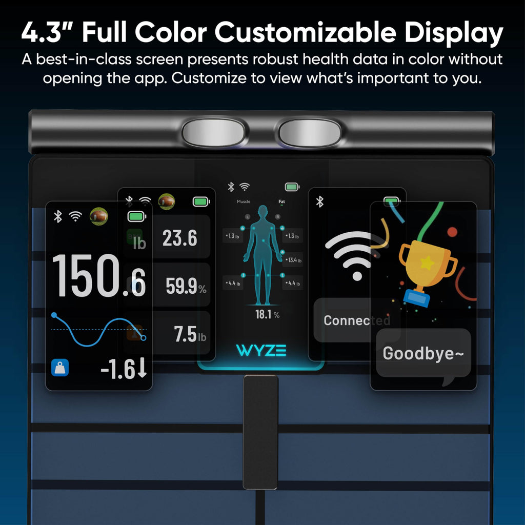 Wi-Fi & Bluetooth Body Composition Scale with Handle, 400 lbs, Black Z94853