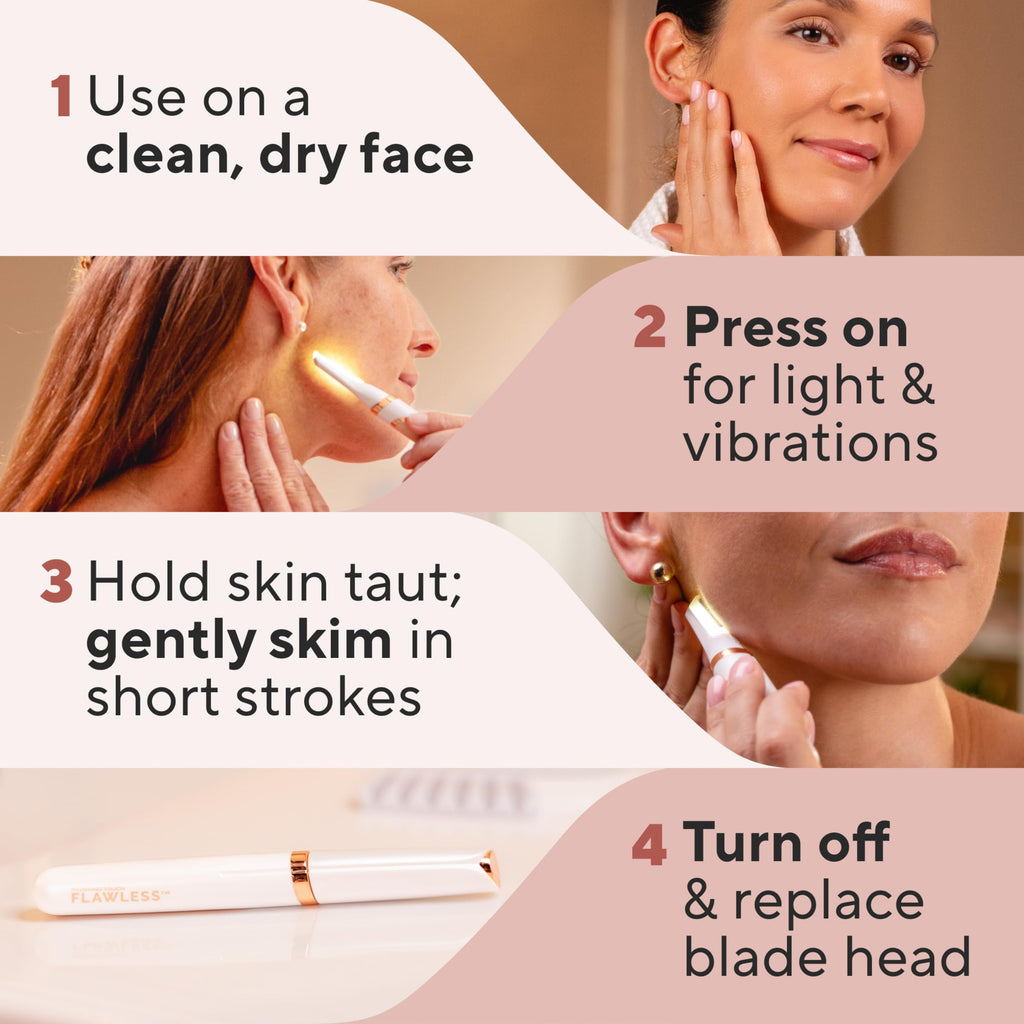 Lighted Electric Facial Exfoliator with 6 Replacement Heads L20327