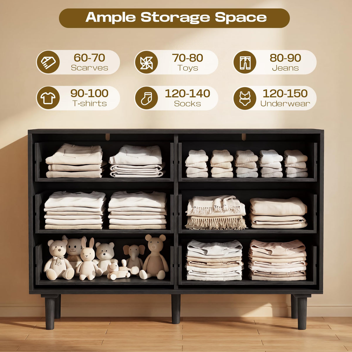6 Drawer Rattan Wood Dresser F7837