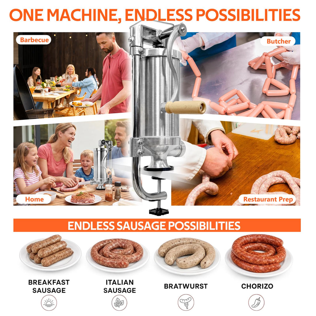 Stainless Steel Vertical Sausage Stuffer 2.5 LBS O6530